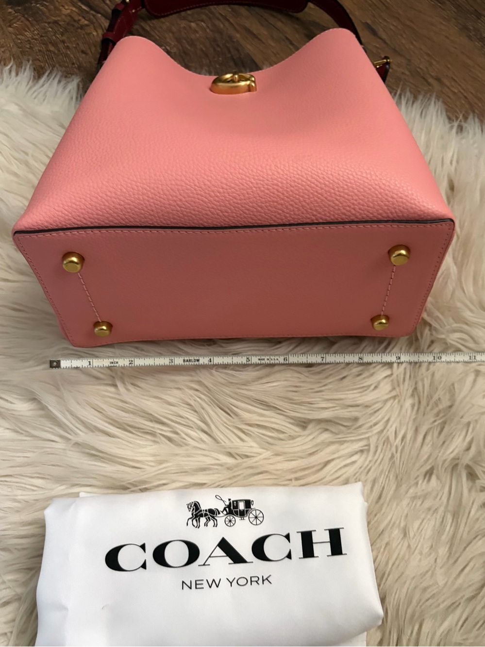 Coach Willow Bucket Bag Candy Pink Multi Brass Hardware Like New - Picture 15 of 17